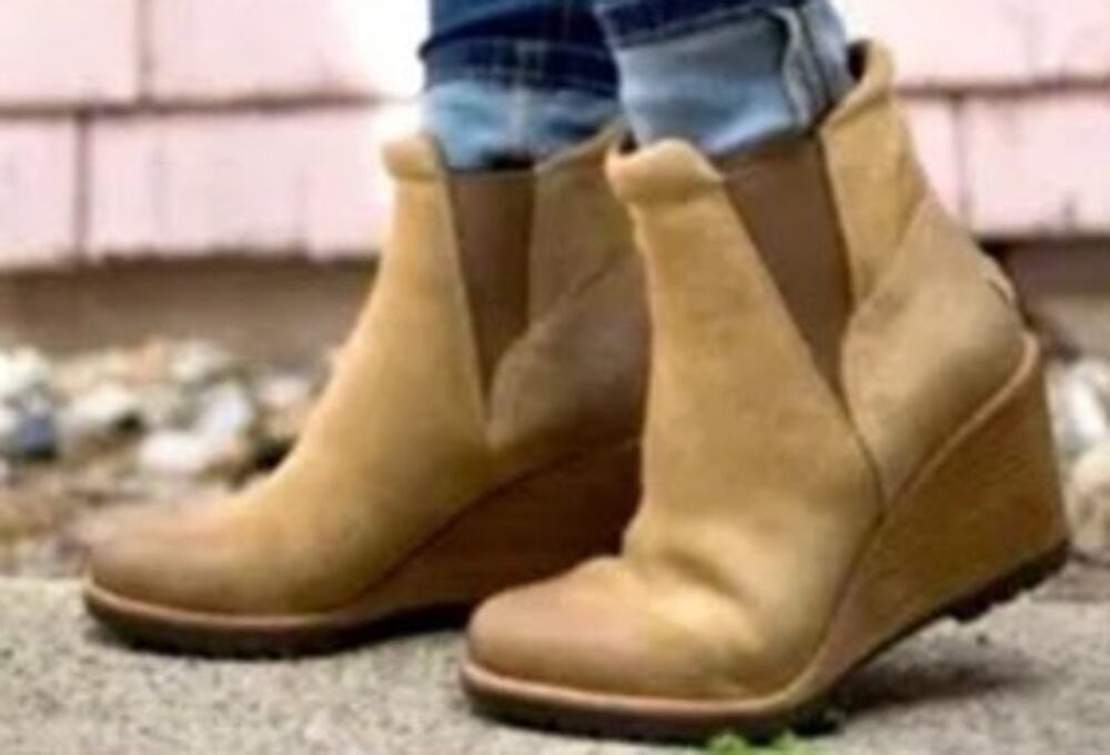 Sorel After Hours Chelsea Boots Tan Suede Wedge Slip On Bootie 9.5